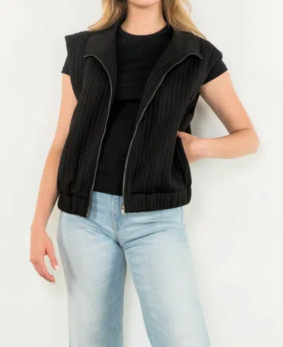 Thml Good Vibes Zip Vest In Black