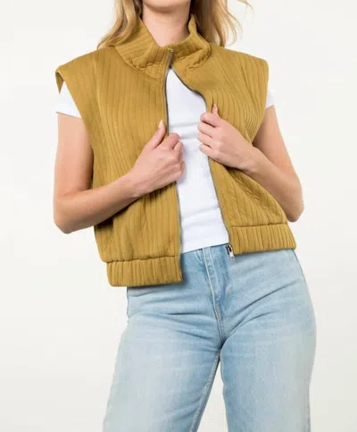 Thml Good Vibes Zip Vest In Mustard