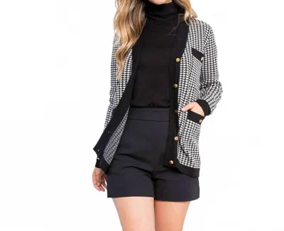 Thml Gossip Worthy Cardigan In Black/white