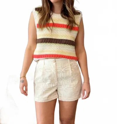 Thml Haisley Striped Sleeveless Top In Cream In Multi