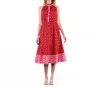 Thml Halter Print Midi Dress In Red In Red