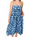 Thml Hydrangea Print Dress In Blue Multi In Blue