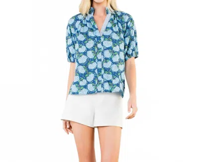 Thml Hydrangea Short Sleeve Shirt In Blue