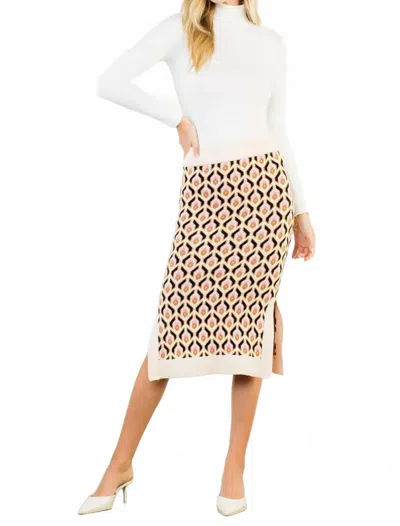 Thml Jacquard Knit Midi Skirt In Lennon Geometric In Nude