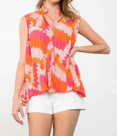 Thml Janice Patterned Top In Pink