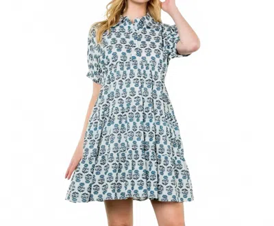 Thml Josephine Floral Button Down Dress In Blue