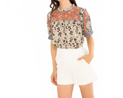 Thml Kailyn Short Sleeve Top In Multi Flower