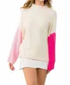 Thml Kara Sweater In White/pink In White
