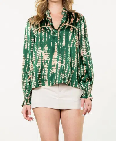 Thml Kathryn Long Sleeve Top In Green