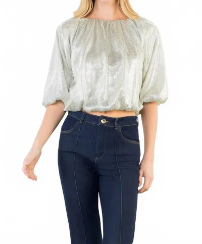Thml Katie Bubble Top In Silver