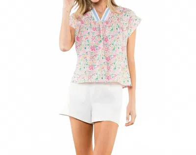 Thml Kelsey Top In Pink Floral In Multi