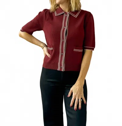 Thml Kendall Short Sleeve Sweater In Red