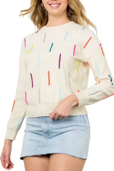 Thml Knitted Detail Sweater In Cream In White