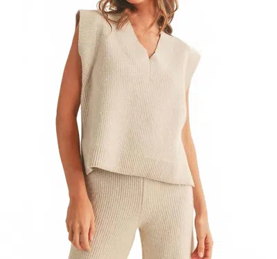 Thml Knitted V-neck Vest In Tan In White