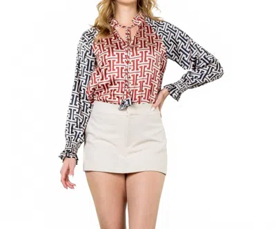 Thml Labyrinth Long Sleeve Blouse In Autumn In Multi