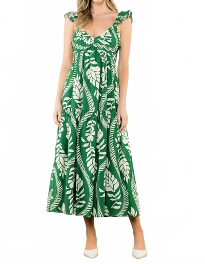 Thml Leafy Vine Maxi Dress In Green
