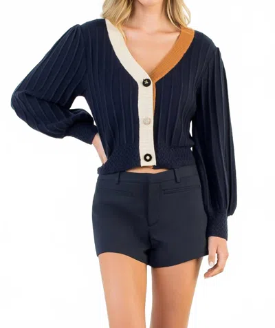 Thml Léonide Colorblock Cardigan In Navy In Blue
