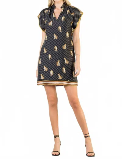 Thml Leopard Print Mini Dress In Black