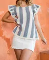 Thml Linear Bliss Knit Top In White In Multi