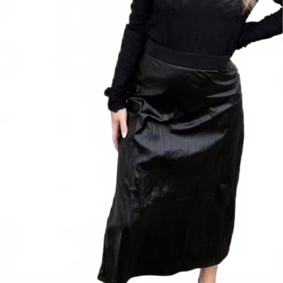 Thml Liquid Midi Leather Skirt In Black