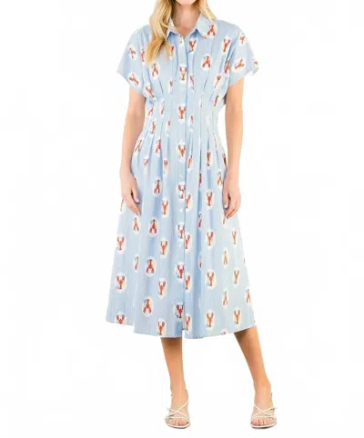Thml Lobster Stripe Midi Dress In Blue