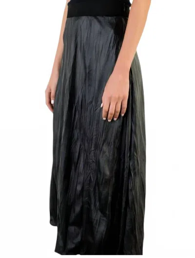 Thml Long Leather Skirt In Black