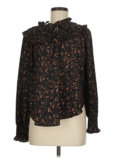 Pre-owned Thml Long Sleeve Blouse In Black