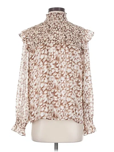 Pre-owned Thml Long Sleeve Blouse In Brown