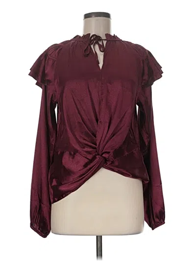 Pre-owned Thml Long Sleeve Blouse In Burgundy