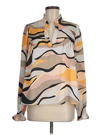 Pre-owned Thml Long Sleeve Blouse In Gold