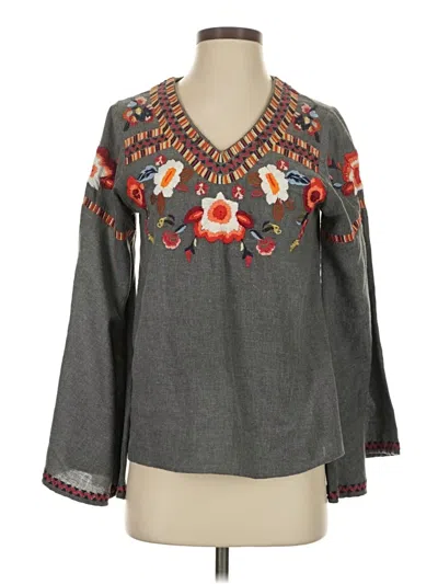 Pre-owned Thml Long Sleeve Blouse In Gray