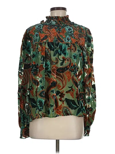 Pre-owned Thml Long Sleeve Blouse In Green