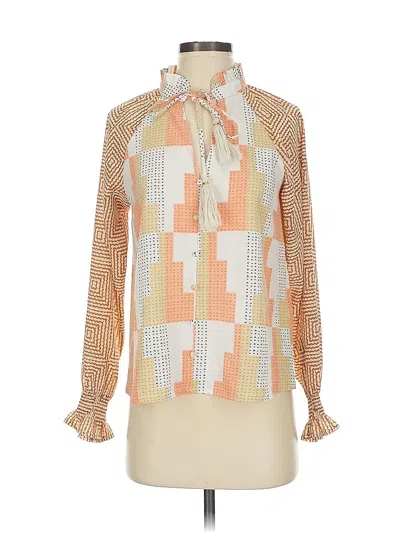 Pre-owned Thml Long Sleeve Blouse In Orange