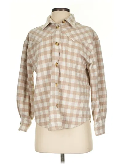 Pre-owned Thml Long Sleeve Blouse In Tan