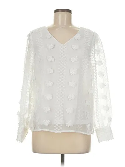 Pre-owned Thml Long Sleeve Blouse In White