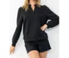 Thml Short Sleeve Collared Blouse In Black In Black