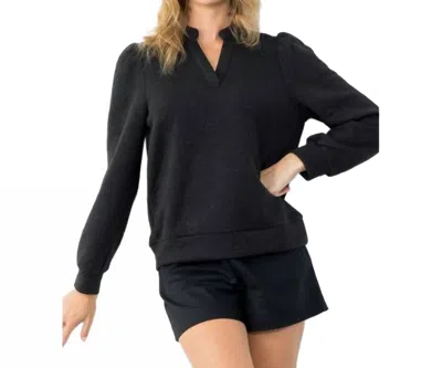 Thml Long Sleeve Textured Sweater In Black