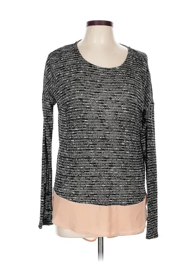Pre-owned Thml Long Sleeve Top Gray Scoop Neck Tops
