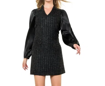 Thml Long Sleeve Tweed Dress In Black