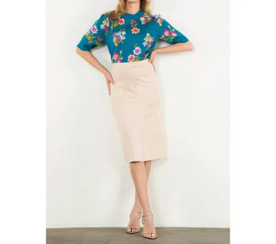 Thml Long Suede Skirt In Cream In White