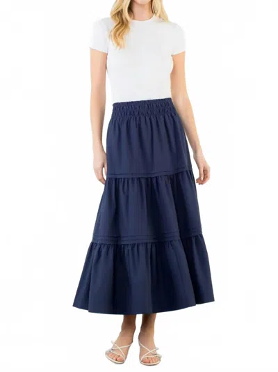 Thml Long Tiered Skirt In Blue