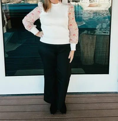 Thml Lorelei Heart Sleeve Blouse In White Multi