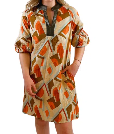 Thml Lucca Leather Trim Mini Dress In Multi