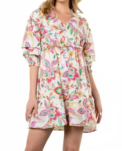 Thml Lucia Floral Dress In Cream In Multi