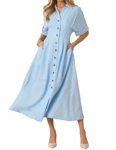 Thml Maddy Midi Dress In Light Blue