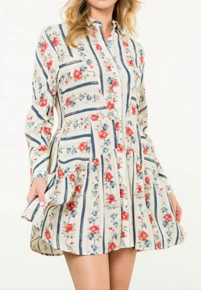 Thml Made For More Mini Dress In Cream In Multi