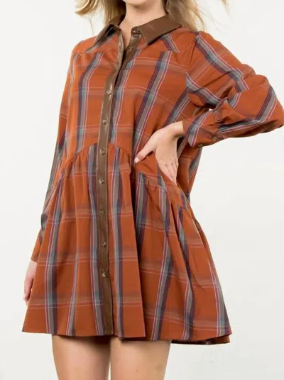 Thml Maple Meadow Dress In Rust/brown