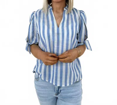 Thml Mckinley Stripe Tie Top In Blue / Cream In Multi