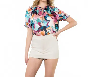 Thml Melissa Tassel Top In Blue Multi