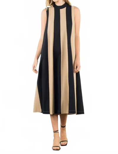 Thml Melody Colorblock Halter Dress In Black Bold Stripe In Multi